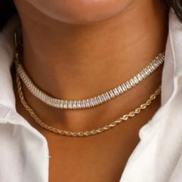 18K Gold Plated Rainbow Tennis CZ Choker Necklaces for Women Colorful Crystal Statemet Necklace Cubic Zirconia Choker Jewelry