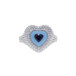 2022 New Valentines Gift Women Wedding Engagement Pastel Color Enamel 3 Colors Heart Shaped Finger Ring