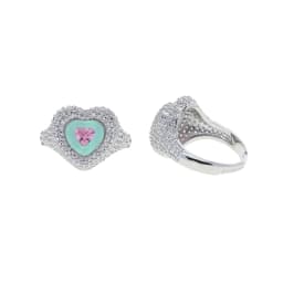 2022 New Valentines Gift Women Wedding Engagement Pastel Color Enamel 3 Colors Heart Shaped Finger Ring