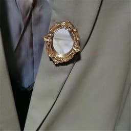 FishSheep Vintage Mini Mirror Brooches for Women Abstract Baroque Painting Gold Color and Silver Color Metal Pins for Backpacks