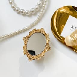 FishSheep Vintage Mini Mirror Brooches for Women Abstract Baroque Painting Gold Color and Silver Color Metal Pins for Backpacks