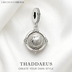 Charm Pendant Vintage Globe,Fashion Jewelry For Women Men Winter World of Rebels 925 Sterling Silver New Gift