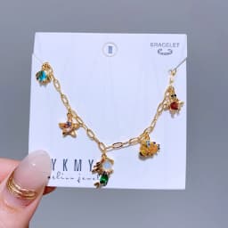 New Design Zircon Crystal Fairy Tales Bracelet Chain for Women Gold Color Plated Brass Jewelry