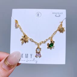 New Design Zircon Crystal Fairy Tales Bracelet Chain for Women Gold Color Plated Brass Jewelry