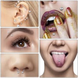 41pcs Body Piercing Tool Kit Include Septum Forceps Clamp Pliers 20 Pcs 316L Stainless Steel Piercing Needles And 20 Pcs Jewelry