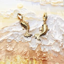 Golden Koi Dangle Charm Europe Style High Quality Sterling Silver 925 Beads Lucky Gift For Women Men
