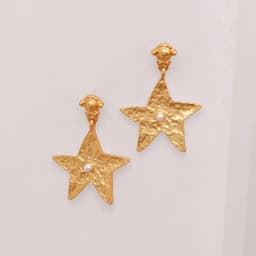 Trendy Jewelry 925 Silver Needle Matte Gold Color Earrings Vintage Temperament High Quality Metal Star Earrings For Women Gift