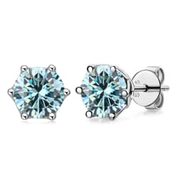 JoyceJelly 1/2/4CT VVS D Color Moissanite Russian Cut 8H8A Lab Diamond Stud Earrings For Women S925 Sterling Silver Fine Jewelry