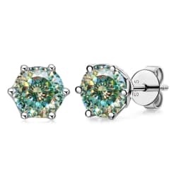 JoyceJelly 1/2/4CT VVS D Color Moissanite Russian Cut 8H8A Lab Diamond Stud Earrings For Women S925 Sterling Silver Fine Jewelry