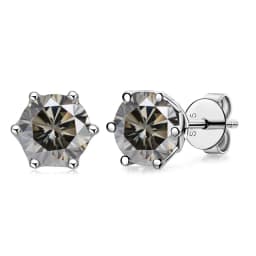 JoyceJelly 1/2/4CT VVS D Color Moissanite Russian Cut 8H8A Lab Diamond Stud Earrings For Women S925 Sterling Silver Fine Jewelry