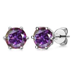 JoyceJelly 1/2/4CT VVS D Color Moissanite Russian Cut 8H8A Lab Diamond Stud Earrings For Women S925 Sterling Silver Fine Jewelry