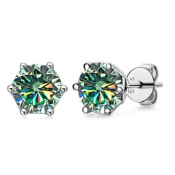 JoyceJelly 1/2/4CT VVS D Color Moissanite Russian Cut 8H8A Lab Diamond Stud Earrings For Women S925 Sterling Silver Fine Jewelry