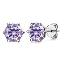 JoyceJelly 1/2/4CT VVS D Color Moissanite Russian Cut 8H8A Lab Diamond Stud Earrings For Women S925 Sterling Silver Fine Jewelry
