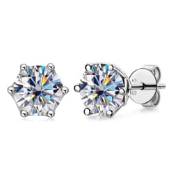 JoyceJelly 1/2/4CT VVS D Color Moissanite Russian Cut 8H8A Lab Diamond Stud Earrings For Women S925 Sterling Silver Fine Jewelry