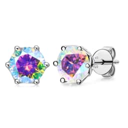 JoyceJelly 1/2/4CT VVS D Color Moissanite Russian Cut 8H8A Lab Diamond Stud Earrings For Women S925 Sterling Silver Fine Jewelry