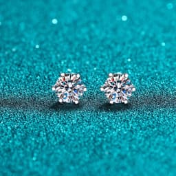 BIJOX STORY Moissanite Screw Stud Earrings D Color 925 Sterling Silver 6 Prong Diamond Earrings For Women Wedding Fine Jewelry