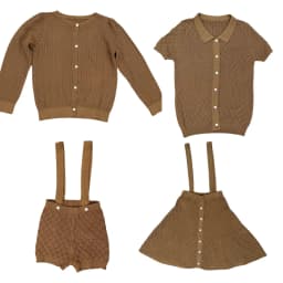 Brother Sister Sets Matching Clothes Holiday Boys Girl Knitted Skirt Autumn Teenagers Suit Shirt Cardigan Skirts Baby Shorts