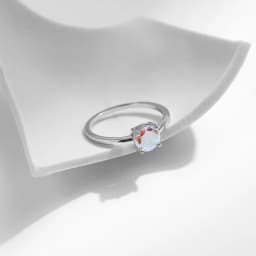 MODIAN 925 Sterling Silver Minimalist Rainbow Colorful Round Zirconia Rings Classic Wedding Statement Jewelry For Women Gift