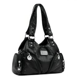 Luxury Soft Pu Leather Brand Girls Shoulder Bags Black HandBags Tote New Arrival Mini Small Motorcycle Bags Crossbody for Women
