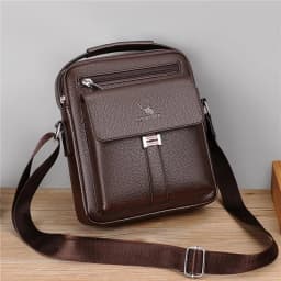 High Quality Men Shoulder Bag Men PU Leather Flaps Men's Crossbody Bags Business Flap Male Solid Messenger Bag Travel Bag