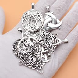 12pcs Mix Celtic Knot Triangular Antique Silve Viking Charms for Necklaces Earrings DIY Accessory Making