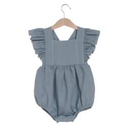 Vintage Linen Cotton Baby Girls Romper Summer Ruffles Lace Sleeveless Jumpsuit for Toddler Girls One-Piece Children Clothing