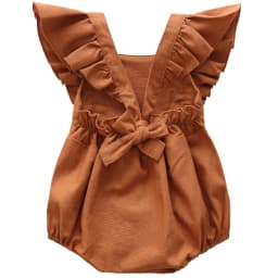 Vintage Linen Cotton Baby Girls Romper Summer Ruffles Lace Sleeveless Jumpsuit for Toddler Girls One-Piece Children Clothing