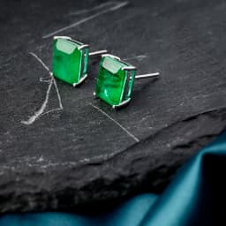 FFGems 100% Sterling Silver 925 Earrings Emerald Paraiba White Gold Green Square for Women Fine Jewelry wholesale Party Gift box