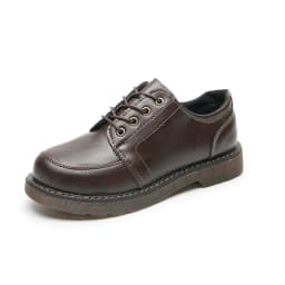 2024 New Women Oxfords Women's Shoes Ladies Leather Female Round Toe Sewing Retro Comfortable Footwear Lolita Shoe Brown 40