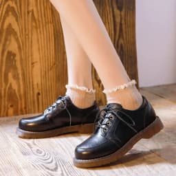 2024 New Women Oxfords Women's Shoes Ladies Leather Female Round Toe Sewing Retro Comfortable Footwear Lolita Shoe Brown 40