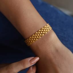 12mm Stainless Steel Link Chain Bracelet for Women, 18k Gold Plated Width Bangle, Stackable Jewelry