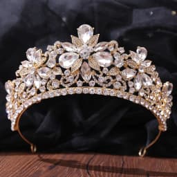 DIEZI Luxury Sweet Cute Flower Opal Tiara Crown For Women Wedding Party Elegant Bridal Bride Crystal Crown Hair Accessories
