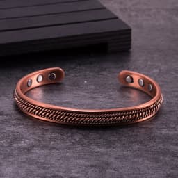 Vinterly Twisted Magnetic Bracelets Pure Copper Adjustable Cuff Vintage High Magnet Benefits Health Energy Jewelry for Women