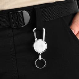 Resilience Kevlar Rope Elastic Keychains Metal Keyring Sporty Retractable Alarm Keychain Anti-lost Telescopic Keys Trinket H62