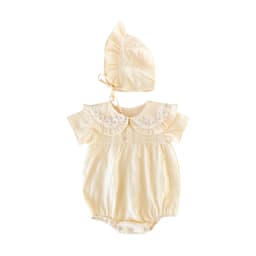 Sanlutoz Princess Floral Newborn Baby Girls Bodysuits Cotton Summer Short Sleeve Girls Clothing Cute with Hat