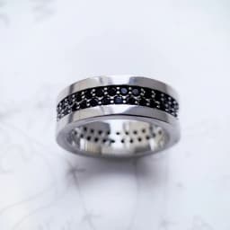 Classic Black Zirconia Band Ring,Europe Style Jewelry Fine Jewerly For Men & Women Gift In 925 Sterling Silver,Super Deals