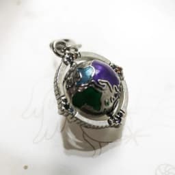 Vintage Rotating Globe Colourful Charm Brand New Fine Women Men Jewelry 925 Sterling Silver Pendant