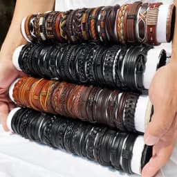 25Pcs/lot Wholesale Random Retro Multi-layer Leather Bracele Men Women Handmade Charm Bracelet Wrap Jewelry Festive Women Gift