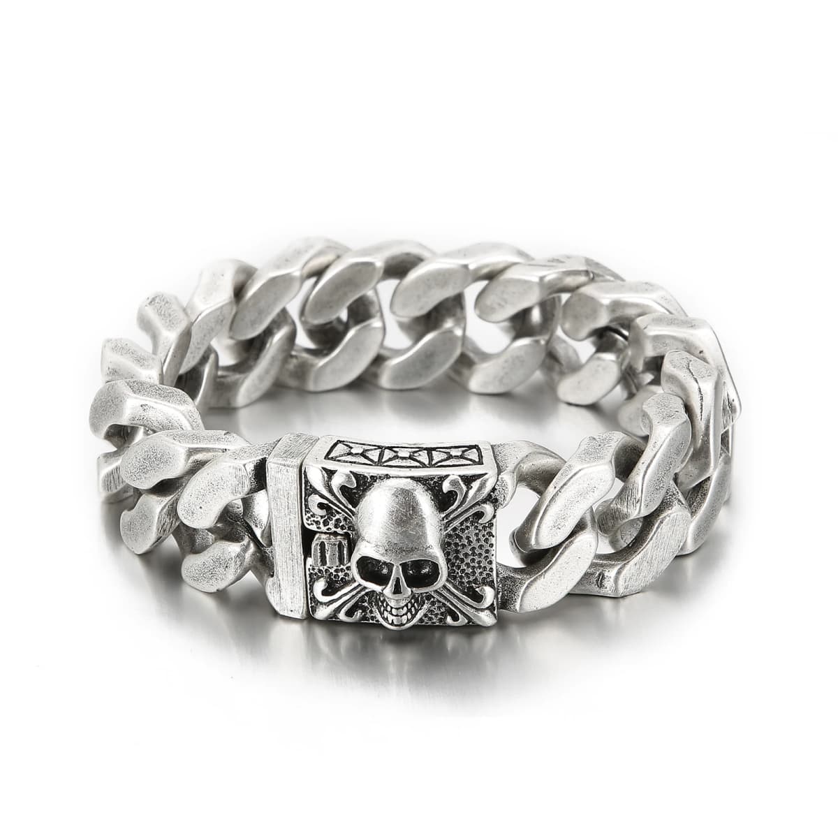 20mm Big and Heavy Chunky Cuban Chain Bracelet Men With Devil Ghost Skull Charm Vintage Magical Jewelry Best Gift For Friends