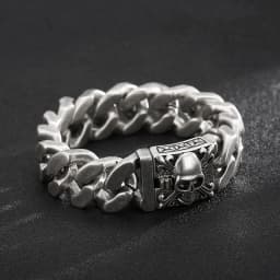 20mm Big and Heavy Chunky Cuban Chain Bracelet Men With Devil Ghost Skull Charm Vintage Magical Jewelry Best Gift For Friends