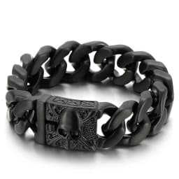 20mm Big and Heavy Chunky Cuban Chain Bracelet Men With Devil Ghost Skull Charm Vintage Magical Jewelry Best Gift For Friends
