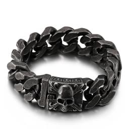 20mm Big and Heavy Chunky Cuban Chain Bracelet Men With Devil Ghost Skull Charm Vintage Magical Jewelry Best Gift For Friends