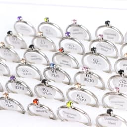 20Pcs/Lot Fashion Colorful Heart Crystal Stainless Steel Rings Jewelry For Women Gold Silver Plated Wedding Party Gift Wholesale