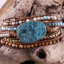 RH Fashion Handma Boho Bracelet Natural Stones Pink Charm 5 Strands Wrap Bracelets Women Gift DropShipping