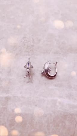 Hoop Earrings Dolphin Cute Fine Jewerly For Women Lucky Gift In 925 Sterling Silver