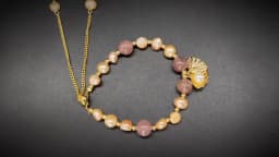100% Pink Freshwater Pearl & Strawberry Quartz Trendy Shell Design 14K Gold Filled Female Charm Bracelets For Women Gifts