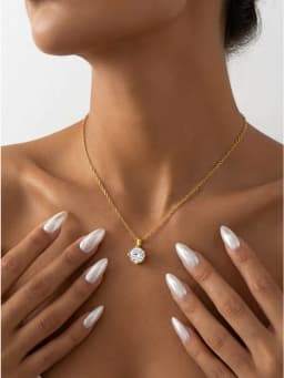 Luxury Certified Moissanite Diamond Classic Round Pendant Necklace for Women Chain Anniversary Wedding Jewelry