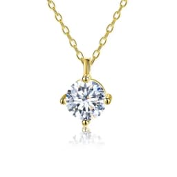 Luxury Certified Moissanite Diamond Classic Round Pendant Necklace for Women Chain Anniversary Wedding Jewelry