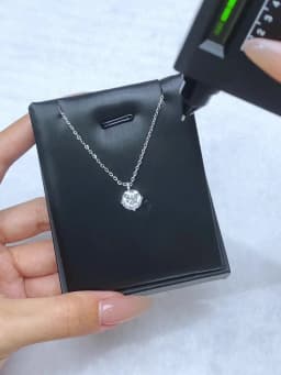 Luxury Certified Moissanite Diamond Classic Round Pendant Necklace for Women Chain Anniversary Wedding Jewelry