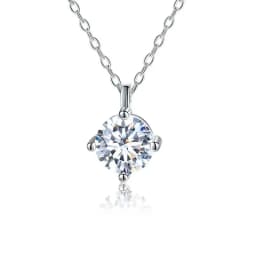 Luxury Certified Moissanite Diamond Classic Round Pendant Necklace for Women Chain Anniversary Wedding Jewelry